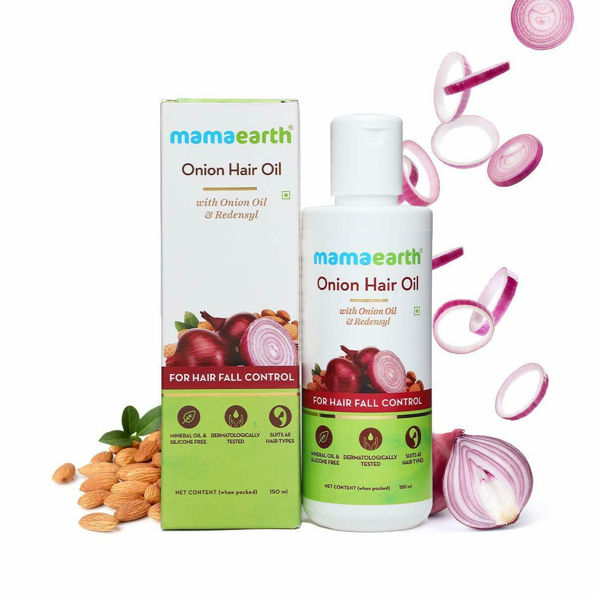 Mamaearth Onion Oil for Hair Growth & Hair Fall Control 150ml Pack | FREE SHIP