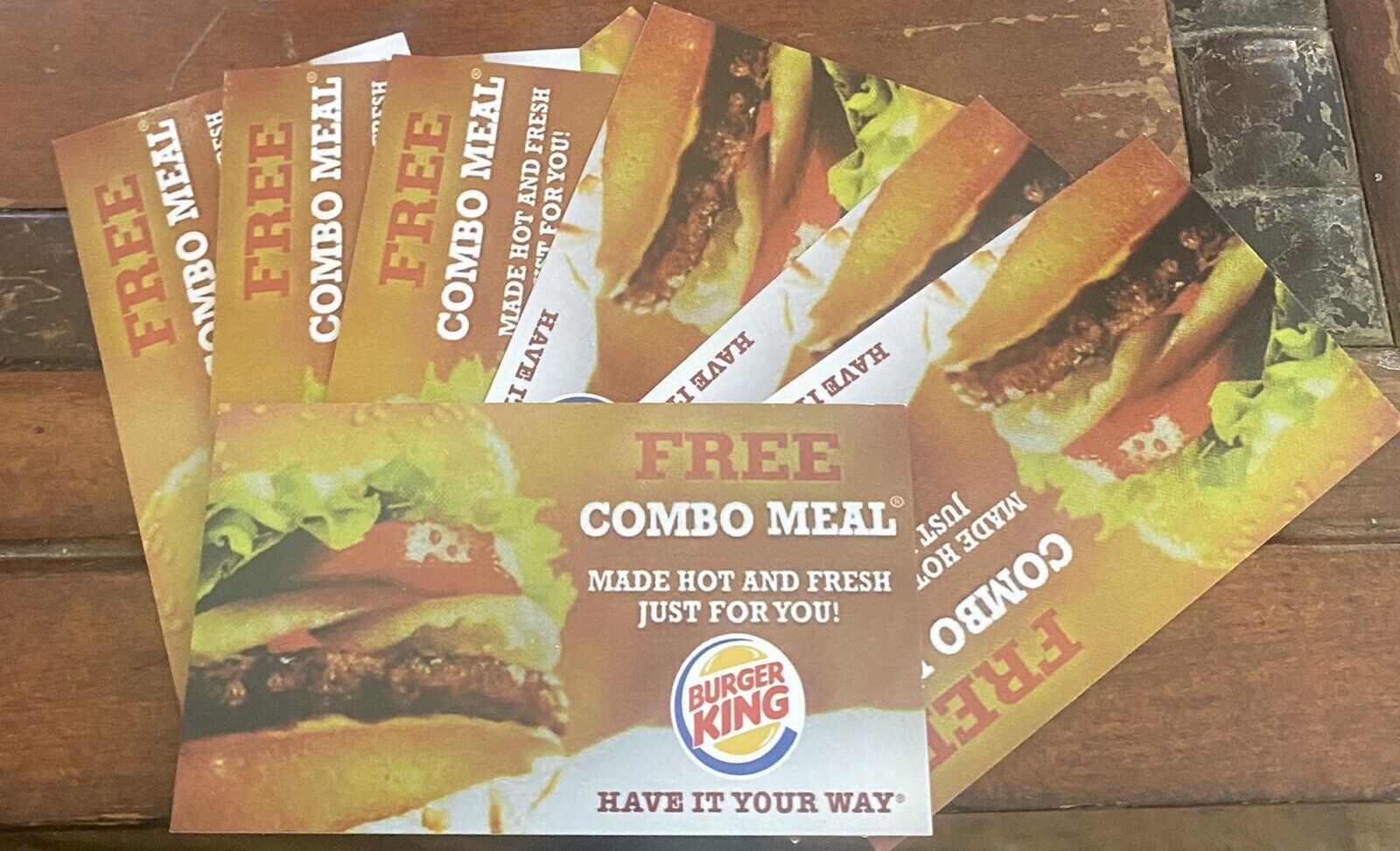 Burger King Combo Meal Cards x5 & 1 Mystery Card