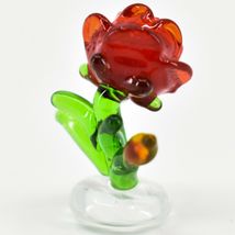 Handmade Red Rose Flower Tiny Miniature Micro Mini Lampworking Glass Figurine image 3
