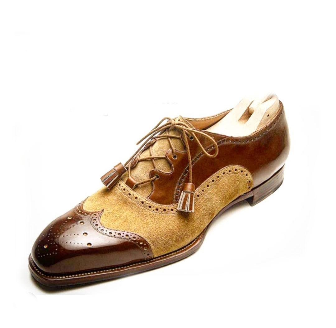 Men's Brown Ankle Suede Leather Shoes, Men's Dress Formal ...