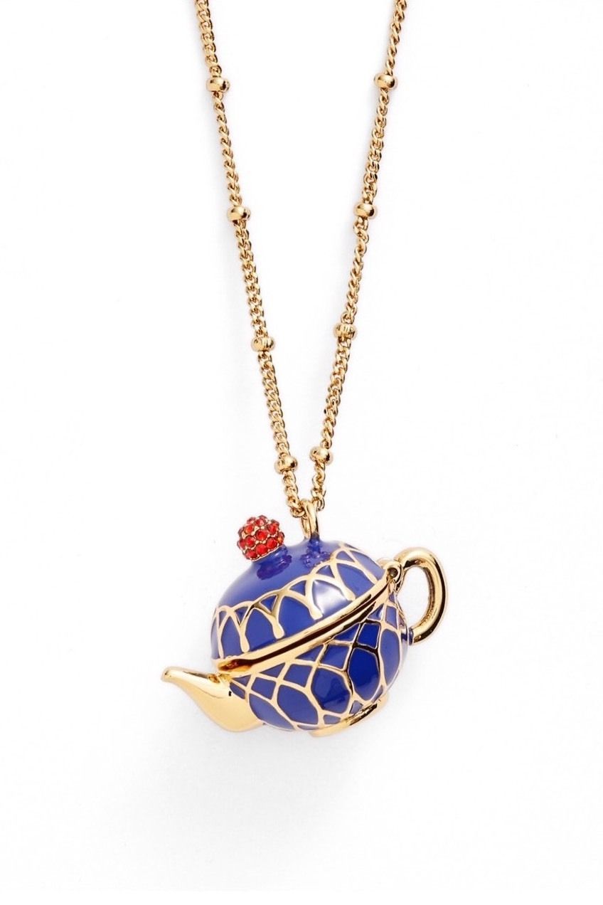 NEW KATE SPADE 12K Gold Plated Tea Time Locket Pendant Necklace  - $34.99