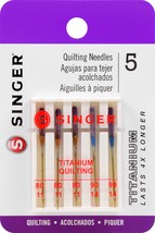 Singer Titanium Universal Quilting Machine Needles-Sizes 11/80 (3) &amp; 14/... - $10.88