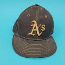 Oakland A&#39;s Athletics New Era Fitted Baseball Hat Cap Size 7 Brown 59fifty - $20.42