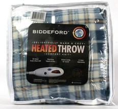 Biddeford Comfort Knit Heated Throw 10 Hour Auto Shut Off 13' Extra Long Cord