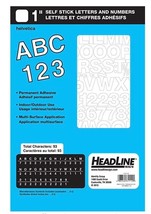 Headline Sign 1&quot; Self Stick White Permanent Letters &amp; Numbers, Helvetica... - $6.95