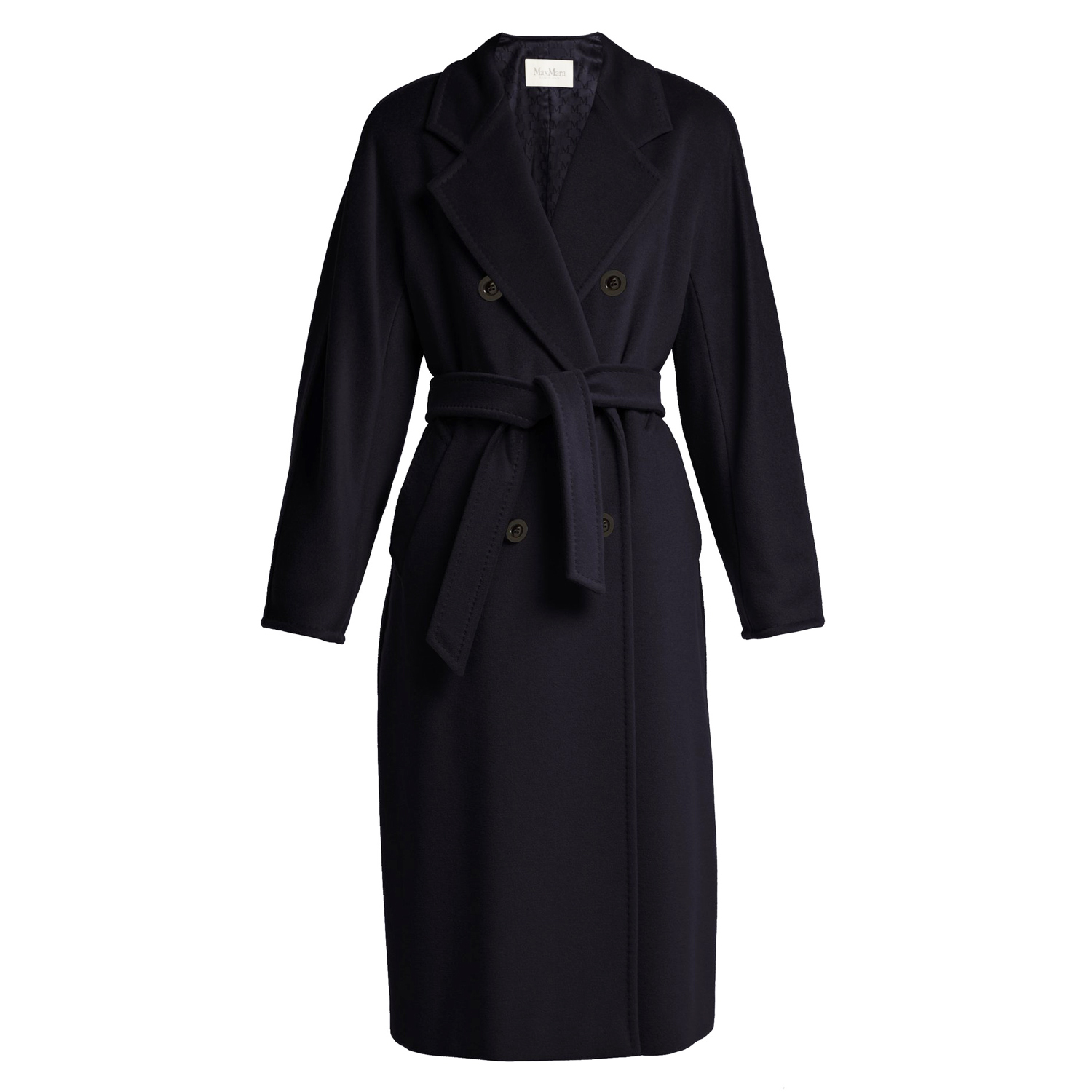 Navy Madame 101801 Wool And Cashmere-blend Icon Coat Double Breasted ...