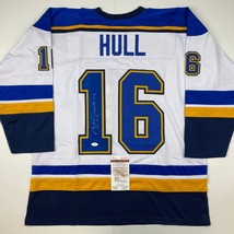Autographed/Signed Brett Hull St. Louis White Hockey Jersey JSA COA - $124.99
