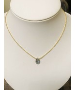 Sterling Silver 18K Labradorite Teardrop Choker Necklace - $29.99