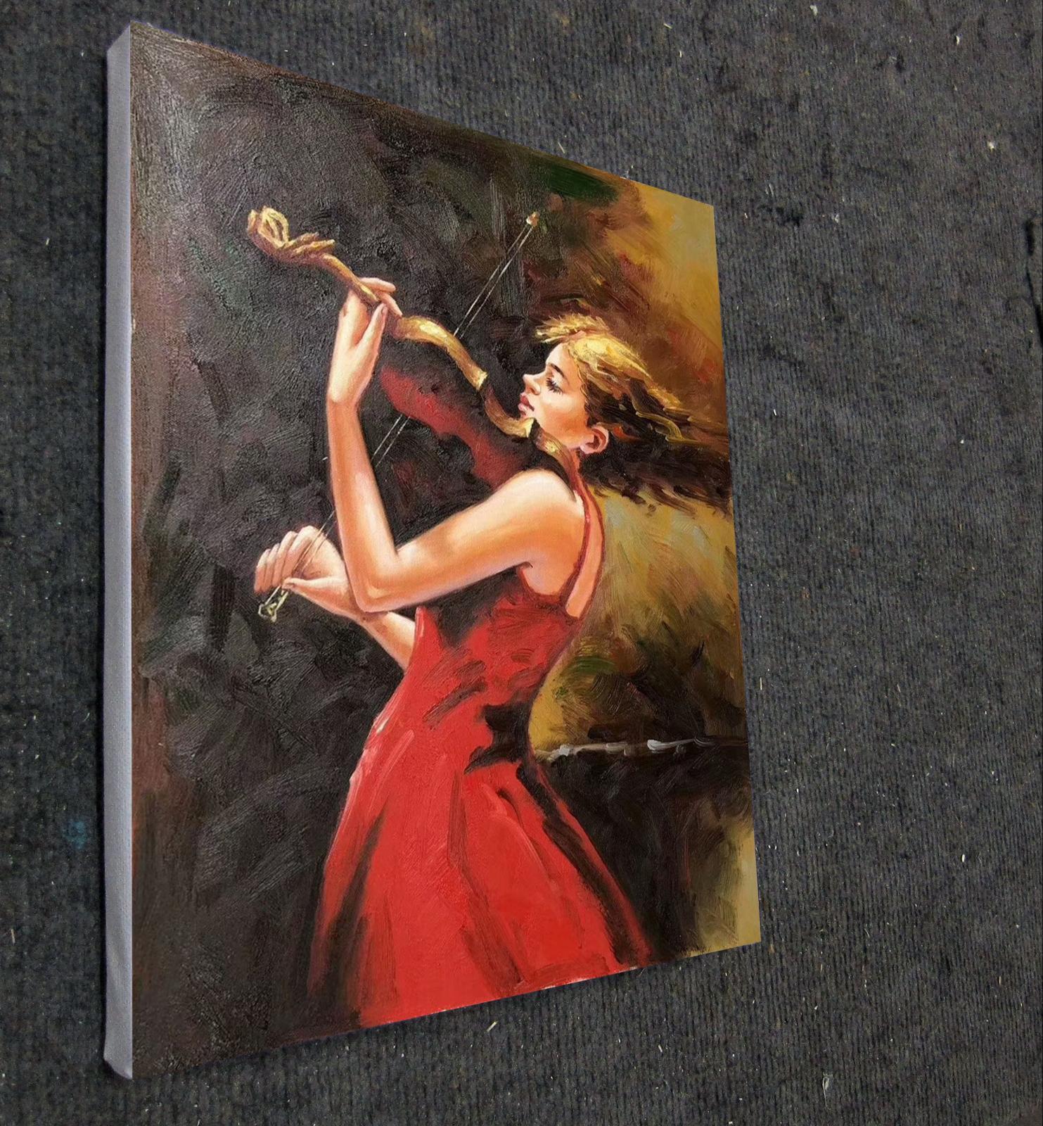 Violin 20x24 in. stretched Oil Painting Canvas Art Wall Decor modern01D