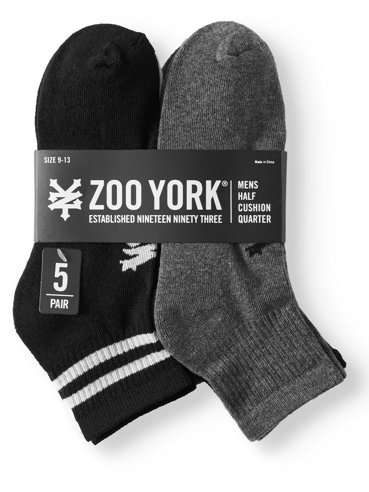 Zoo York Socks Half Cushion Ankle Quarter 5 Pairs Pack BGW Men's Size 9 ...