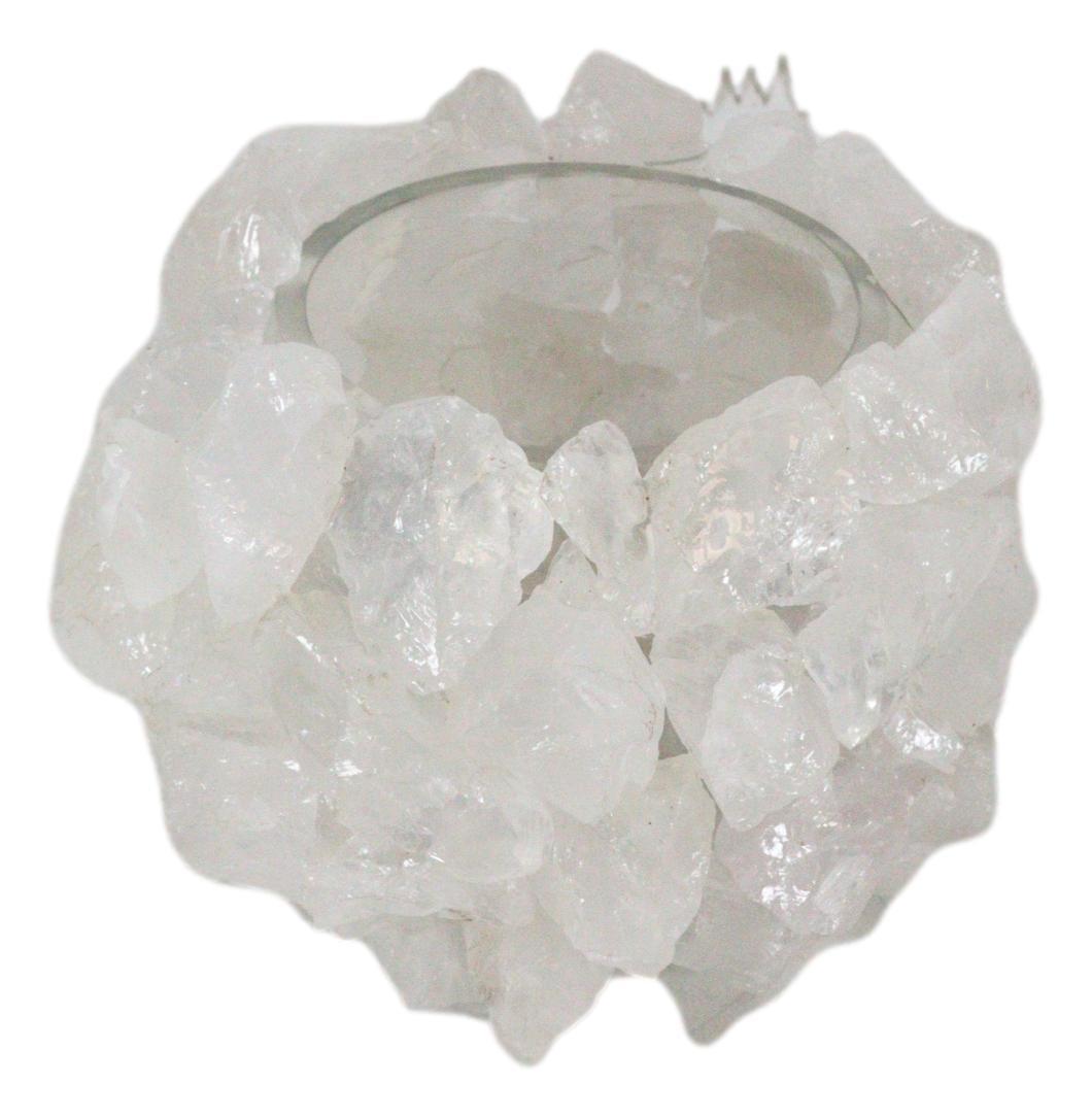 Faux Quartz Crystal Mineral Rocks Floral Vase Acrylic Resin Accent ...