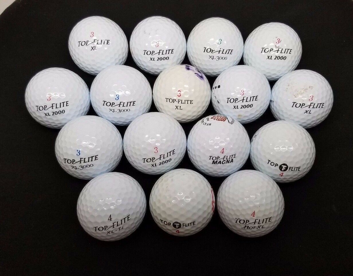 TOP FLITE XL XL 2000 GOLF BALLS 3 & 4 Size mixed lot of 16 Golf Balls