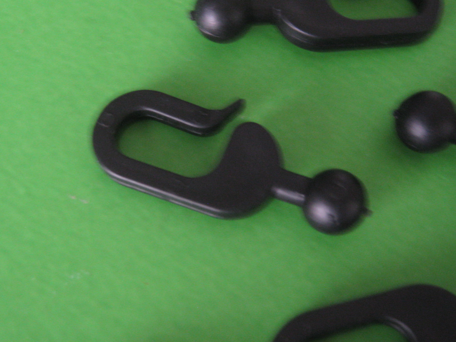 25pcs Black Railed Plastic Hooks for Gazebo Curtains or Mosquito