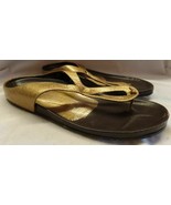 Donald J Pliner DJP Gold/Bronze Leather Sandals Sz 9 Gently Loved Condition - $44.54