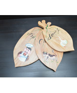 Vintage Cutting Board Set of 3 STINKY CHEESE and BREAD Hand Painted - £39.73 GBP
