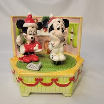 Schmid Disney Mickey & Minnie Checking List Music Box "The Christmas Song" Read - $29.69