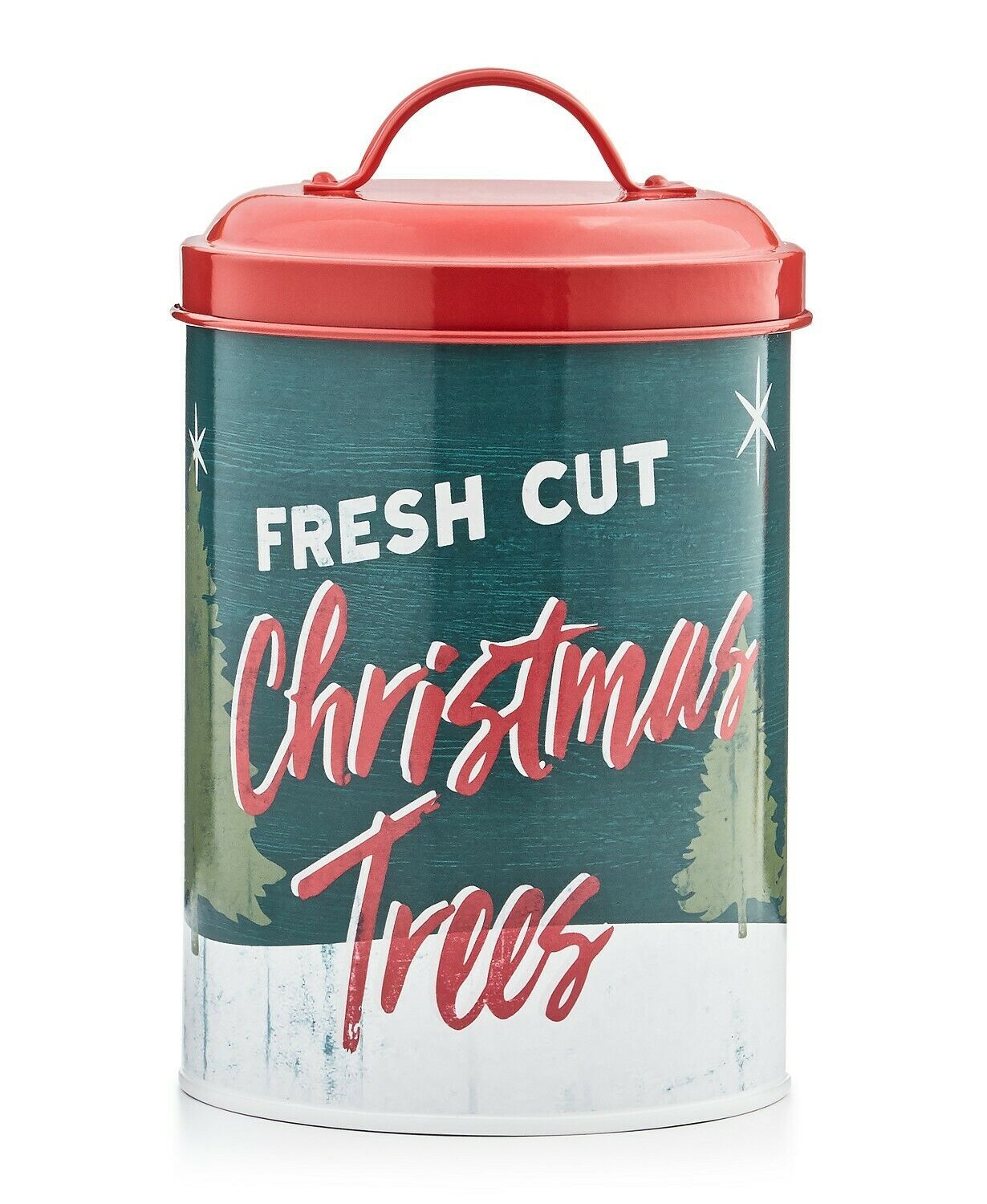 Martha Stewart Holiday Collection Steel Fresh Christmas Tree Canister Small - $16.29