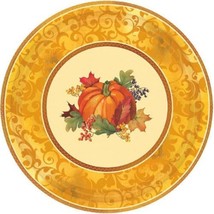 Bountiful Holiday 8 Ct 7" Dessert Plates Paper Fall Thanksgiving - $5.34