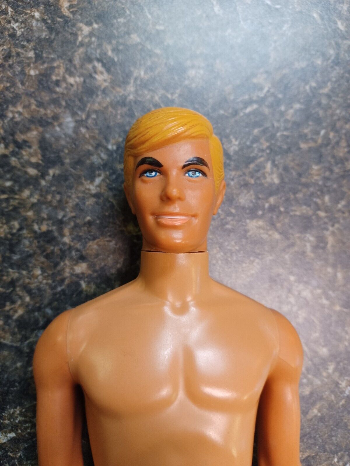 Vtg 1968 Mattel Barbie Ken Doll Blonde Hair Blue Eyes Tan Skin Legs Click Bend Clothing 5545