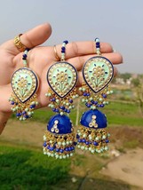 Top Quality Bollywood Fashion Bridal Tikka Dangle Earrings B0026 - $50.49