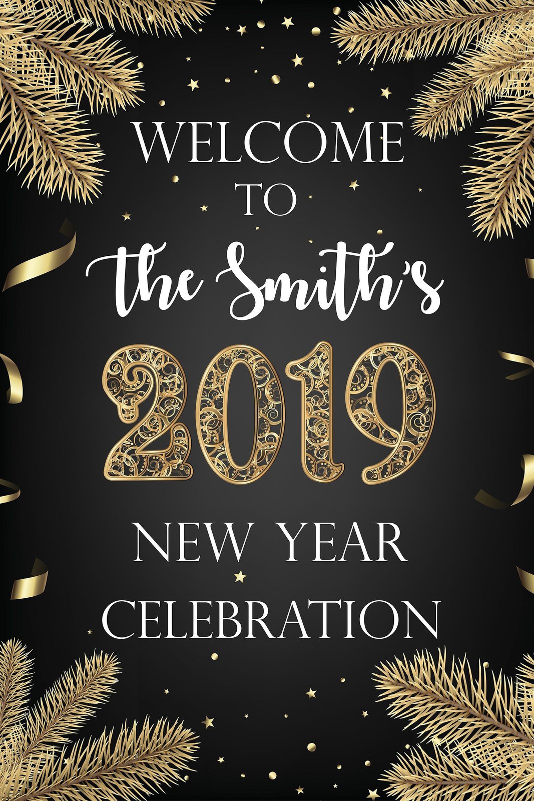 Custom New Year Party Celebration Sign Happy New Years Eve Sign USA ...