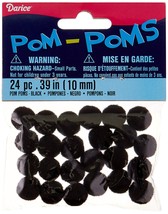 Acrylic Pom Poms Black 10mm - $9.64