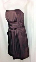 DAVIDS BRIDAL Size 10 Style Strapless Brown Knee Length Formal Dress wPockets  - $19.99