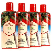 4 Count Old Spice Fiji Coconut 2in1 Hydrating Shampoo Conditioner Shine 12Fl oz