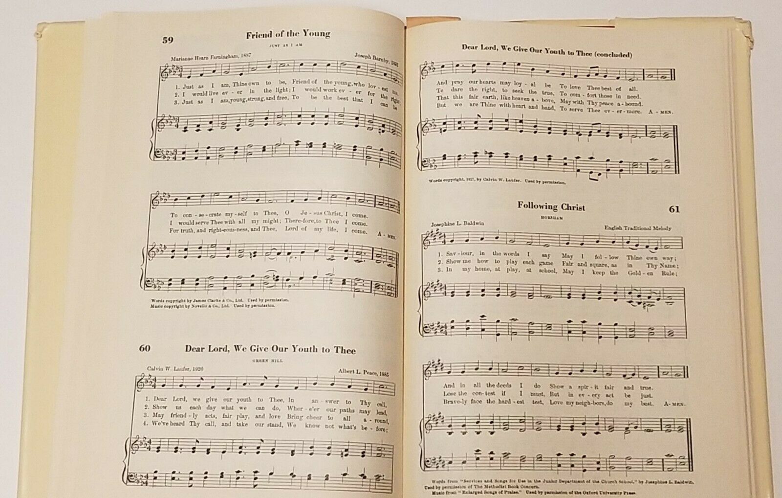 Song Book Hymnal Hymns For Junior Worship 1940 Hardcover Methodist ...