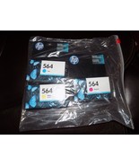 Genuine HP 564 CYAN, YELLOW, AND MAGENTA INK CARTRIDGES NEW - $33.20