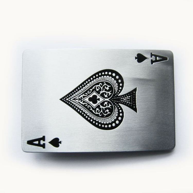 Men Belt Buckle Black Ace Spade Poker Casino Belt Buckle also Stock in US