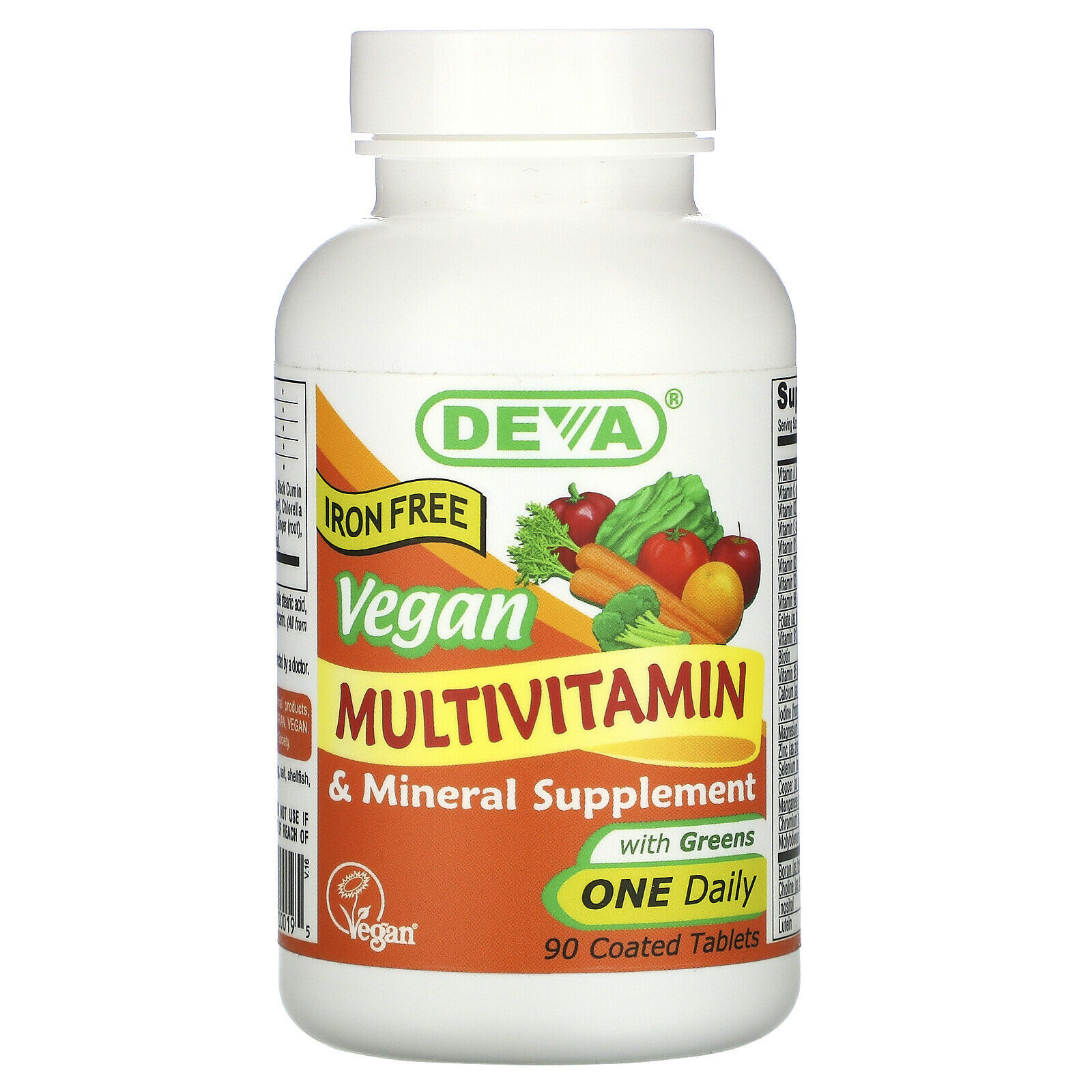 Vegan, Multivitamin & Mineral Supplement, Iron Free, 90 Coated Tablets