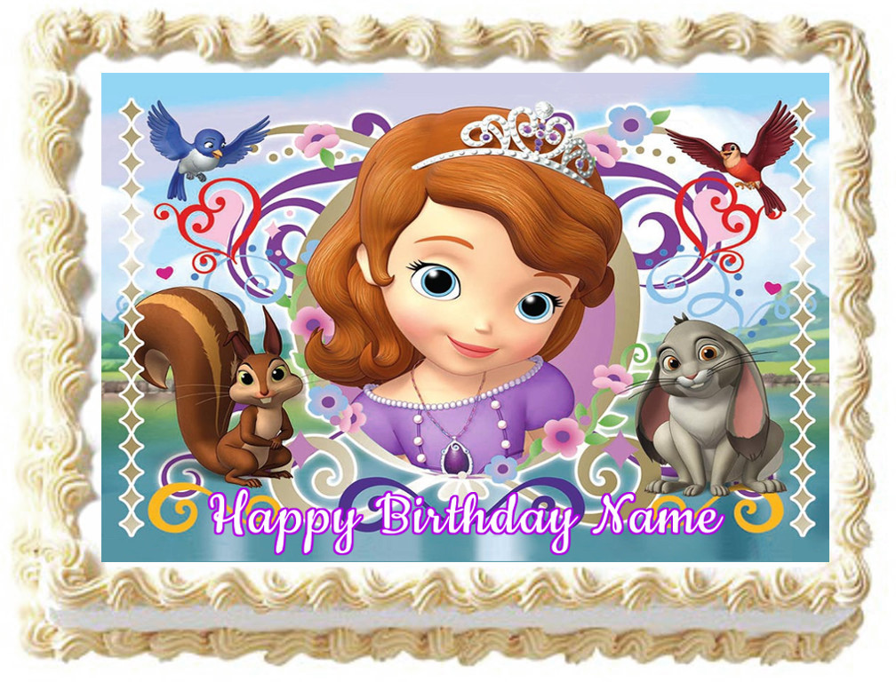 SOFIA THE FIRST Edible cake topper image party decoration - Candles ...