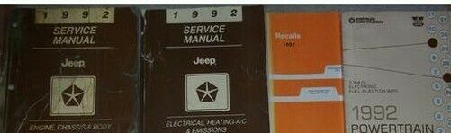 Primary image for 1992 Jeep Cherokee Wagoneer Wrangler Service Shop Reparatur Manuell Set B