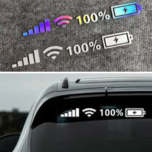 Car Vinyl Reflective Stickers 100% Wifi Battery Level Signal Decals Decor - $8.83