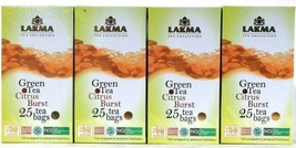 4 Boxes Lakma Tea Collection Green Tea Citrus Burst 25 Count Tea Bags BB 3/2022