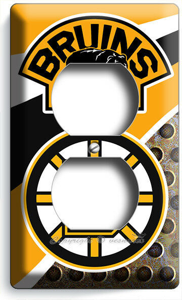 BOSTON BRUINS HOCKEY TEAM LOGO 4 GANG LIGHT SWITCH WALL PLATES COVER ROOM DECOR 