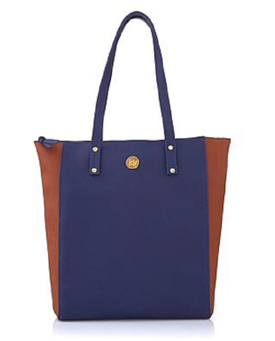 Joy Mangano Handbags Rich Leather Colorblock Tote with Power of RFID
