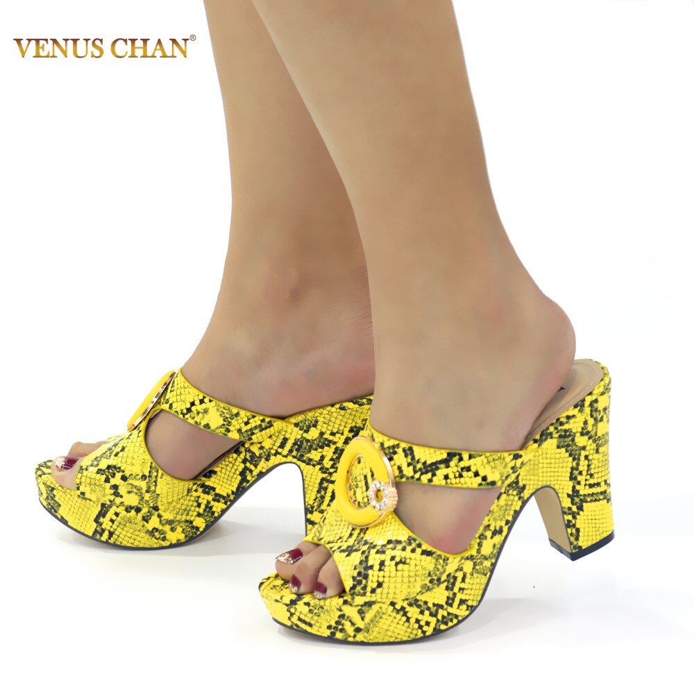 yellow color High Heel Women Pumps African Shoes for Parties Wedding Sexy Pumps