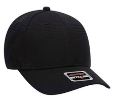 BLACK OTTO FLEX 6 PANEL LOW PROFILE BASEBALL CAP COOL PERFORMANCE S/M 11... - $11.70