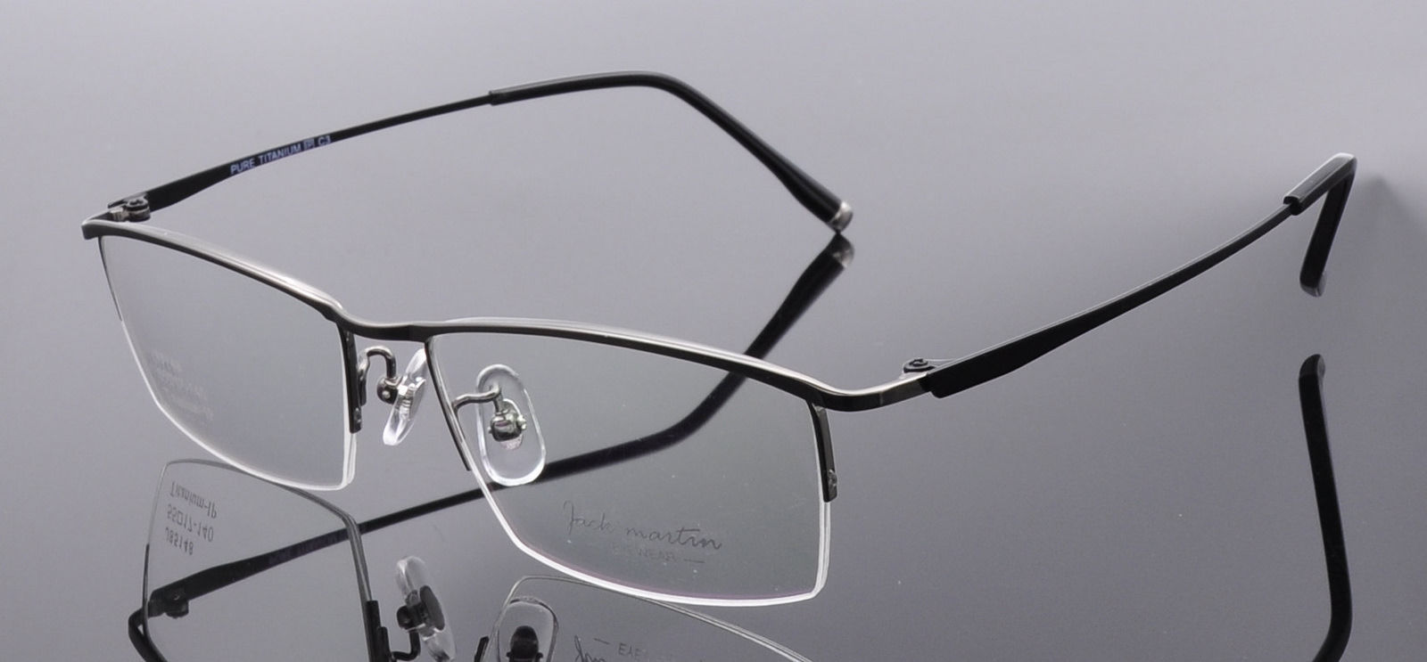 Mens Titanium Half Rimless Rectangular Eyeglass Frames Glasses Spectacles Rx Eyeglass Frames