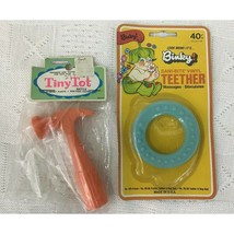 Vintage Baby Toy Lot Sanitoy Rattle Tiny Tot Hammer Binky Teether NOS Ne... - $16.00