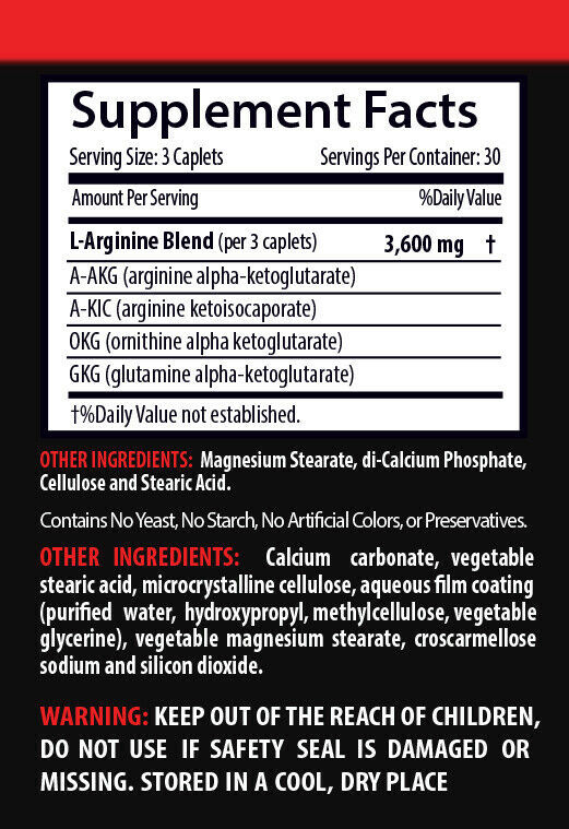 glutamine alpha ketoglutarate NITRIC OXIDE BOOSTER 3600 male