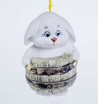Jasco Lil Windchimers White Bunny Rabbit Bell Bisque Porcelain 1980 Vintage - $9.89