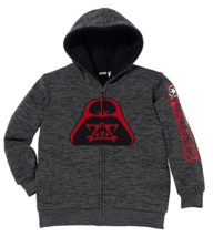 Disney Star Wars Little Boys Full Zip Hooded Fleece Jacket Black/Grey - $20.69