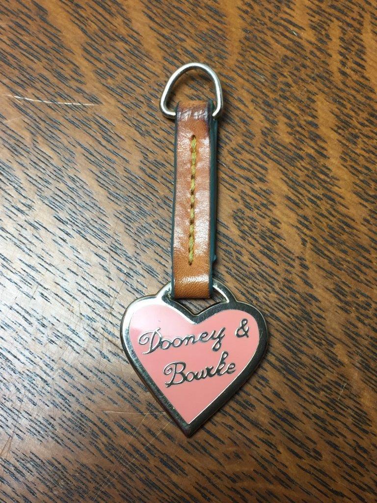 DOONEY & BOURKE Replacement Pink Heart Hang Tag Purse Zipper Pull Key