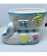 Rubens Originals Baby Boot Planter Blue With Animals - $8.99