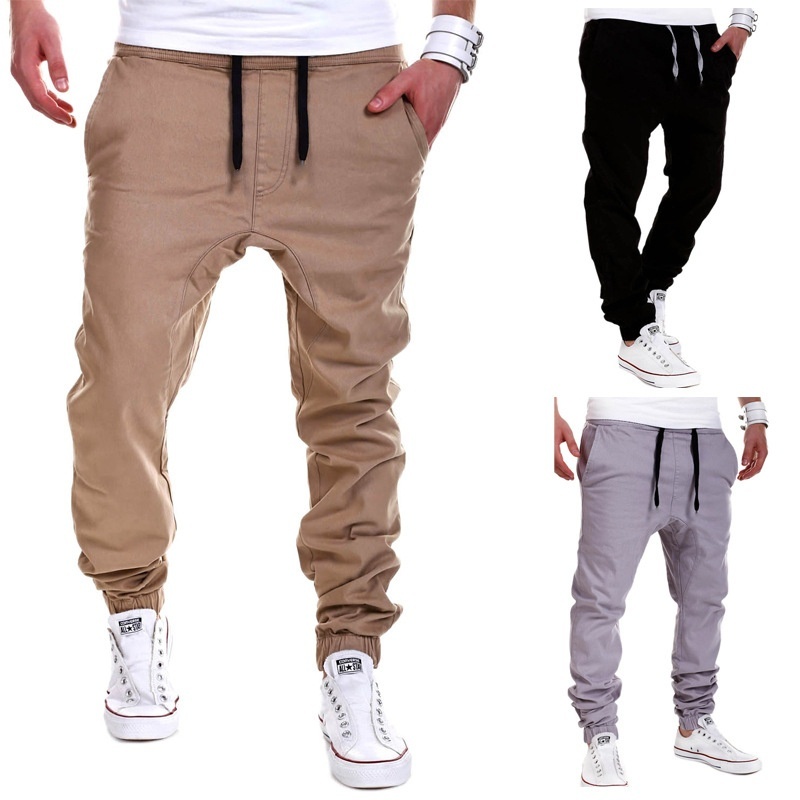 2021 New Fashion Summer and Autumn Men's Fashion Tie Rope Elastic Pants Feet Pan