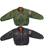 Kids Military Air Force Style Insignia Patches MA-1 Flight Jacket - $55.99