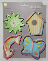 WILTON 4-Piece Cookie Cutter Set Metal SPRING FOODCRAFTING Birdhouse But... - $16.79
